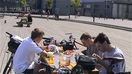 Lunch at Havnegata, Sandnes, 12.5 miles from Stavanger hostel